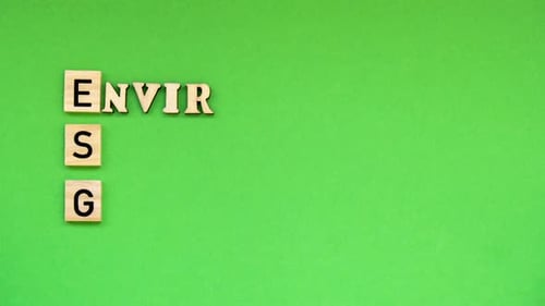 ESG Letters Spelling Corporate Responsibility on Green