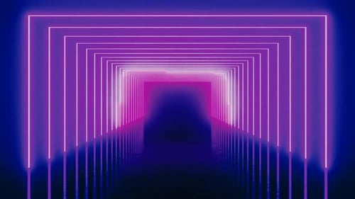 Pink Square Shape Tunnel Lights Animation