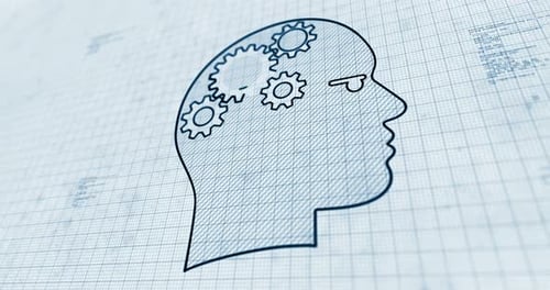 Blueprint to Golden Head with Spinning Gears Reveal