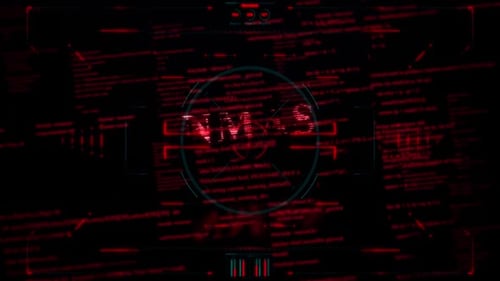 Futuristic Red Digital Code Glitch Title Reveal