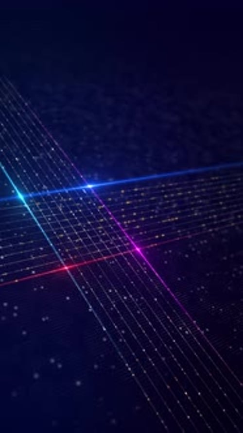Technology digital grid line HUD UI system hologram, big data landscape view. ai construction