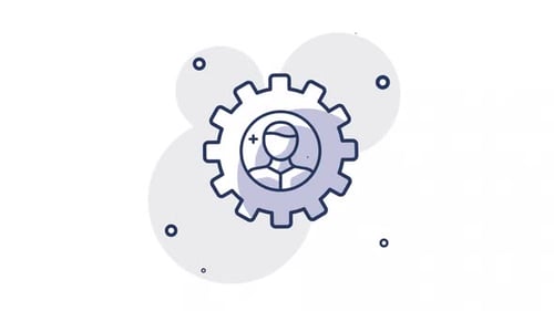 Rotating Gear User Profile Settings Flat Design Icon
