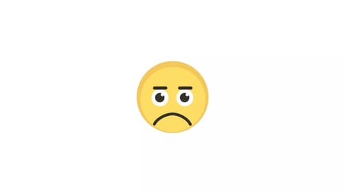 Animated Sad Emoji Icon in Flat Design