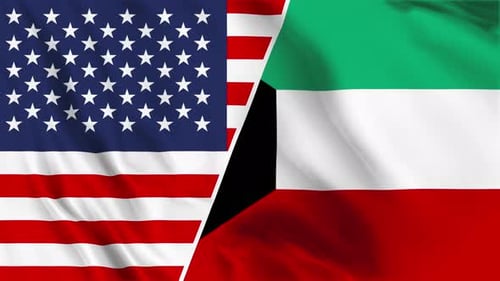 Usa And Kuwait Flag Loop