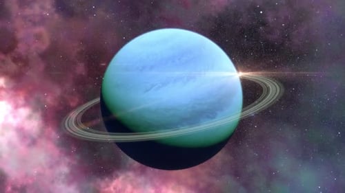 Neptun auf Weltraumhintergrund Luftaufnahme horizontal 4K\_02