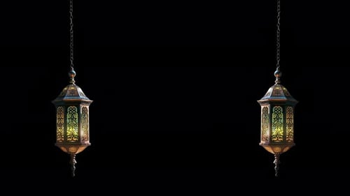 Lanterne de Ramadan avec boucle incluse avec canal Alpha