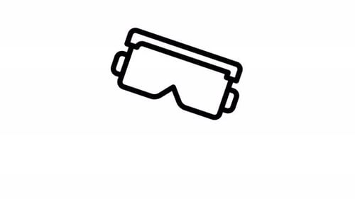 Animated Safety Goggles Line Icon