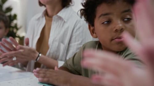 Children and Adult Work with Modeling Clay