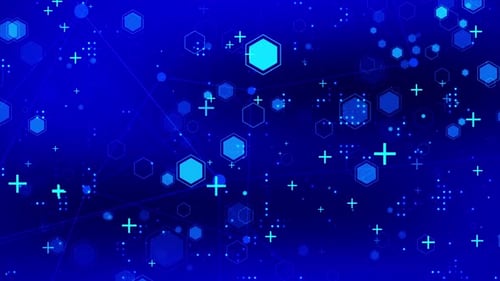 Blue Abstract Hexagons Network Connection Medical Science Technology Background Loop