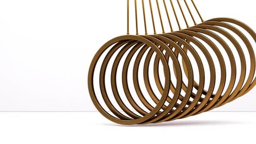 Gold Pendulum Loop – Hypnotic Motion of Swinging Rings
