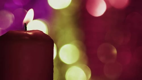 Romantic Candle Light And Colorful Bokeh Behind 6