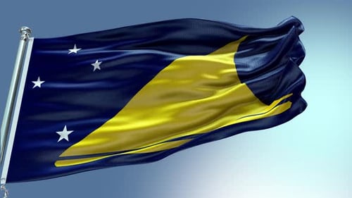 Tokelau Flag Waving in Realistic Fabric Animation