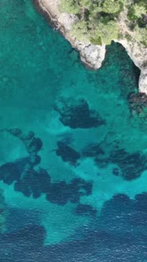 Top down view of beach vacation area