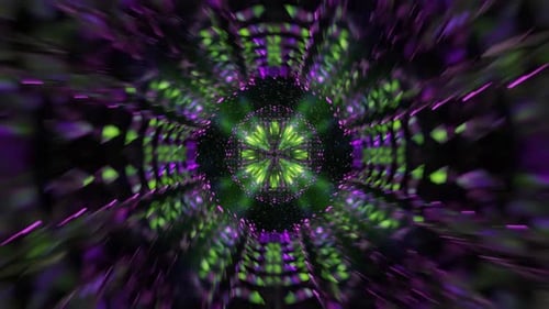 3d render hyper light tunnel in space, interstellar travel, endless closed loop