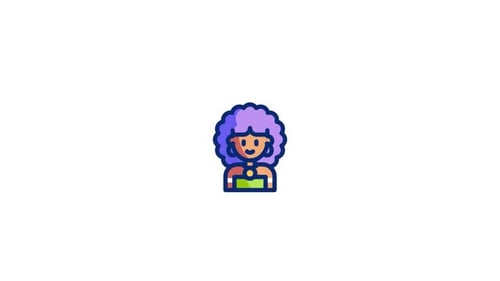 Flat Design Animated Icon of Person with Sparkles