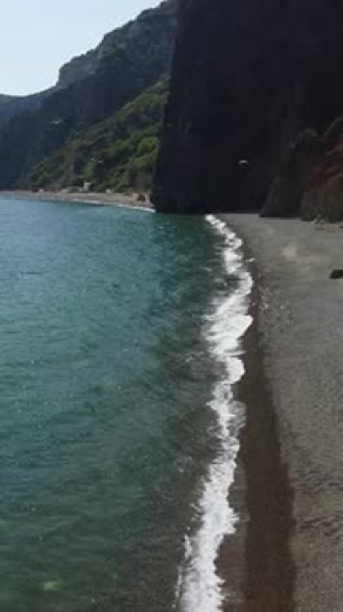 Aerial Vertical View of Seascape with Crystal Clear Azure Sea and Rocky Shores A Beautiful Lagoon on