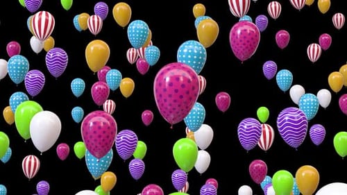 Bright Celebration Balloons Floating Up Seamless Loop Background