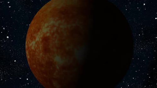 Sun planet rotating on space or galaxy and stars milky way, Animation of Sun planet seen. 2522