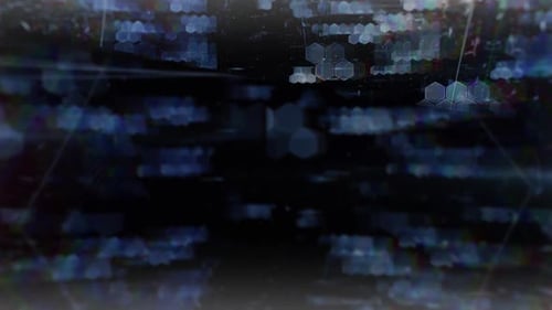 Animated Digital Hexagon Grid Tech Glitch Background