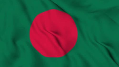 Realistic Bangladesh Flag Waving Seamless Loop Animation