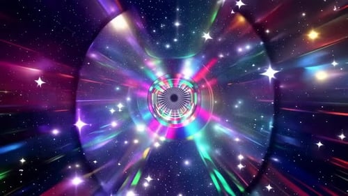 Vol en tunnel de vitesse Space Warp abstrait coloré