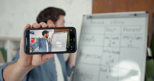 Video Call Teacher Explains Lesson On Whiteboard