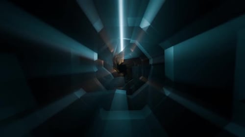 3D-Renderer, endloser Hintergrund, nahtloser Science-Fiction-Tunnel, Cyberpunk-Konzept