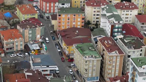 Istanbul Old Town Roofs Aerial View