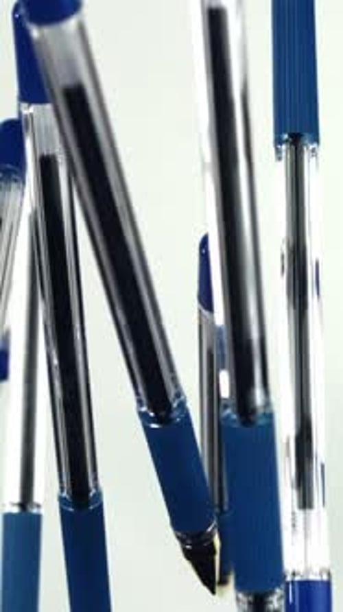 School Pens Fly Up and Down Filmed on a Highspeed Camera at 1000 Fps