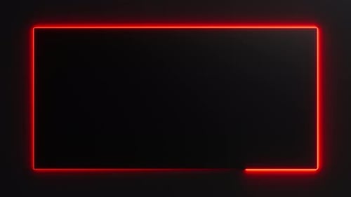Modern Red Neon Glowing Frame Outline