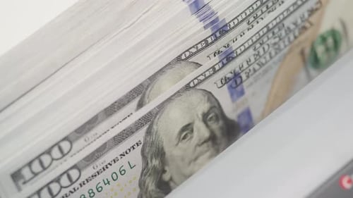 Money Counter Counting Hundred Dollar Bills