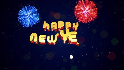 Countdown Happy Newyear Wish Blue