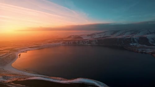 View of Sunset on Lake