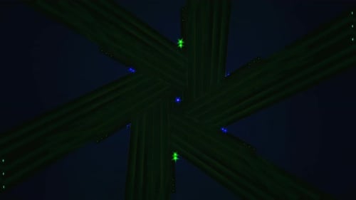 Rotating Neon Geometry With Pulsating Light Patterns And Motion