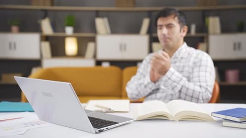 Home office, successful businessman.