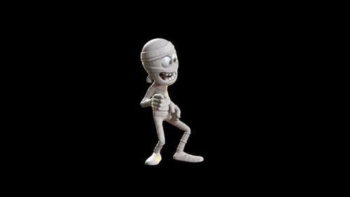 Animated 3D Mummy Character Dancing for Halloween