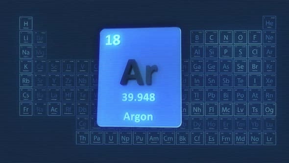 Digital Argon Element from Periodic Table Science Animation ...