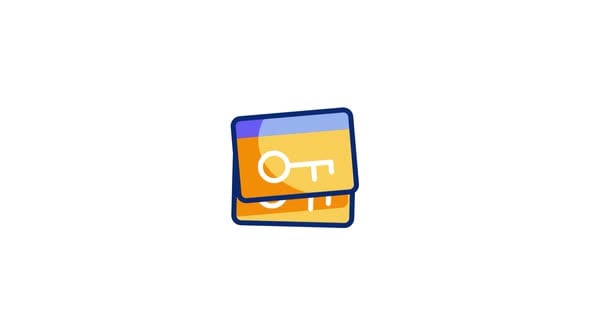 Animated Key Card Access Icon in Flat Design, Elements Motion Graphics ...