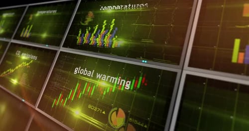Global warming charts and graphs 3d diagram