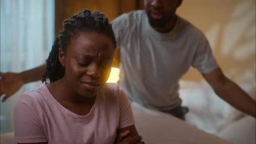 Upset Woman During a Couple's Conflict