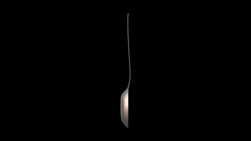 Metallic Spoon Object Rotating 360 Degrees