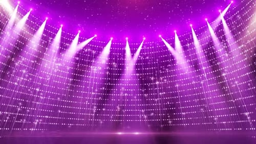 Flashing Lights And Award Show Stage Backdrop