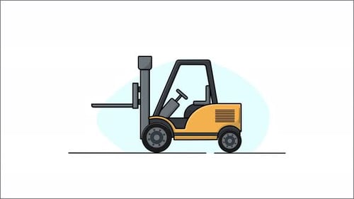 4K-Animationsvideo für Gabelstapler-Baufahrzeuge