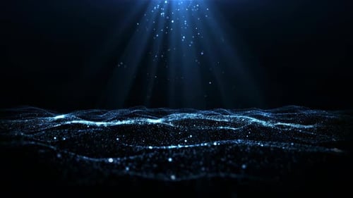 Blue dynamic Fantasy Particle Wave light effect 4K video background