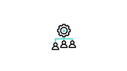 Animated Flat Design Corporate Team Network Icon