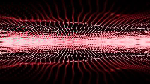 Abstract Red Digital Wave Particle Background Loop