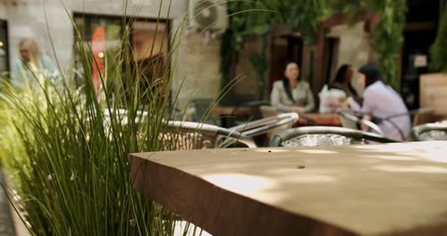 Street Cafe Modern Terrace Empty Restaurant