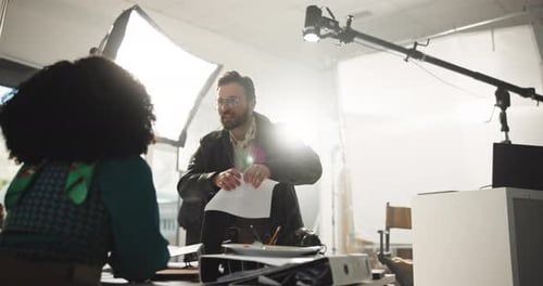 Man Rips Script on Set in Production Office