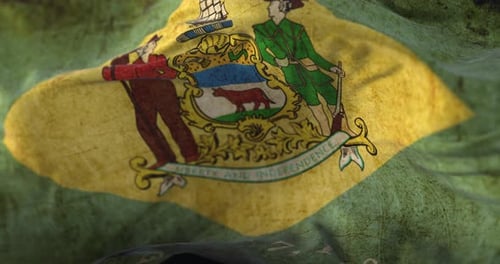 Old Flag of American State of Delaware
