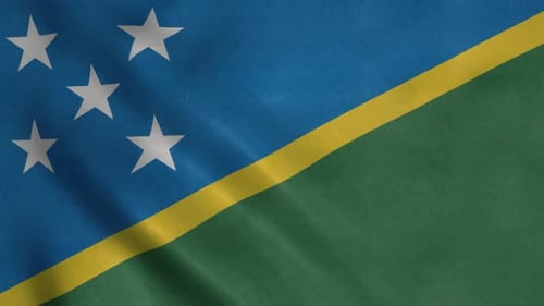 Solomon Islands National Flag Waving Loop Animation